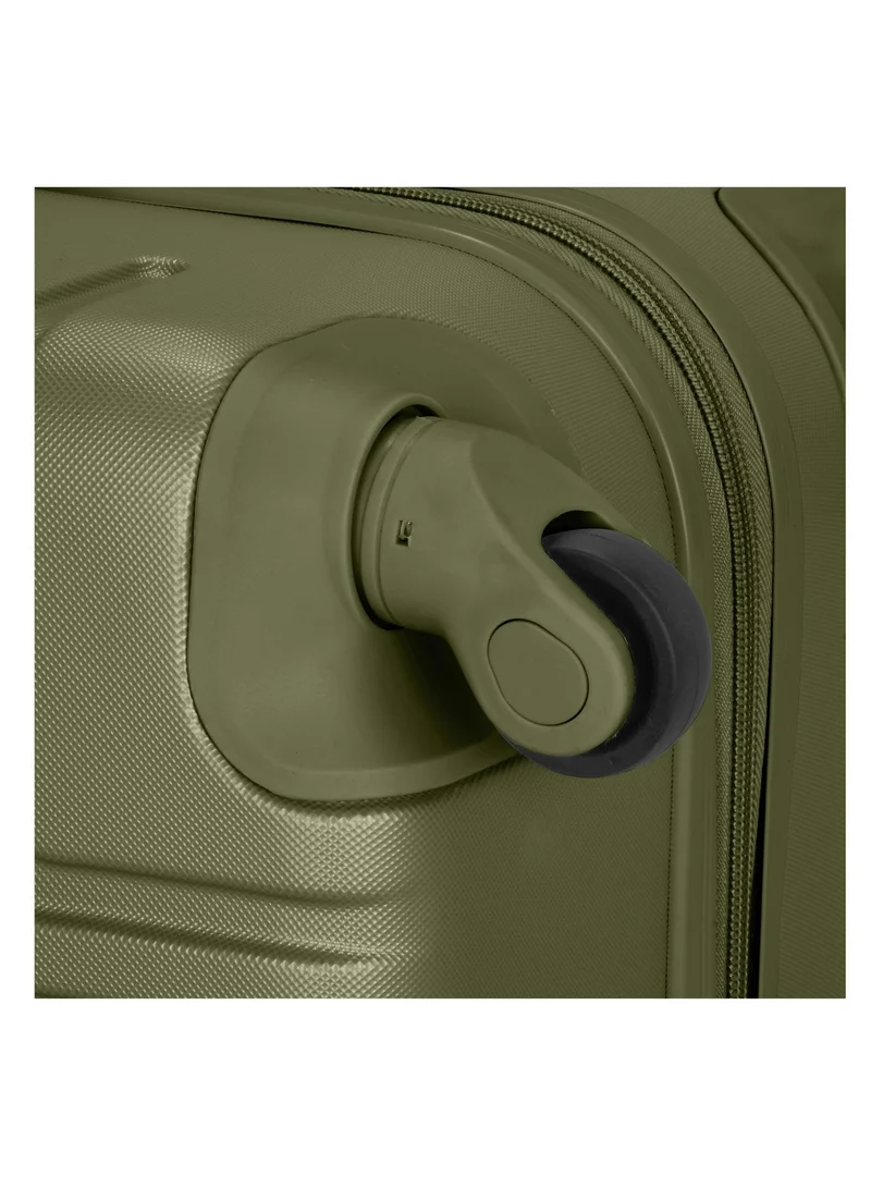 Senator Olive Green Hard Case Travel Bag Cabin Luggage Trolley ABS Lightweight Suitcase with 4 Spinner Wheels A1012 Olive Green  | Best Price UAE
